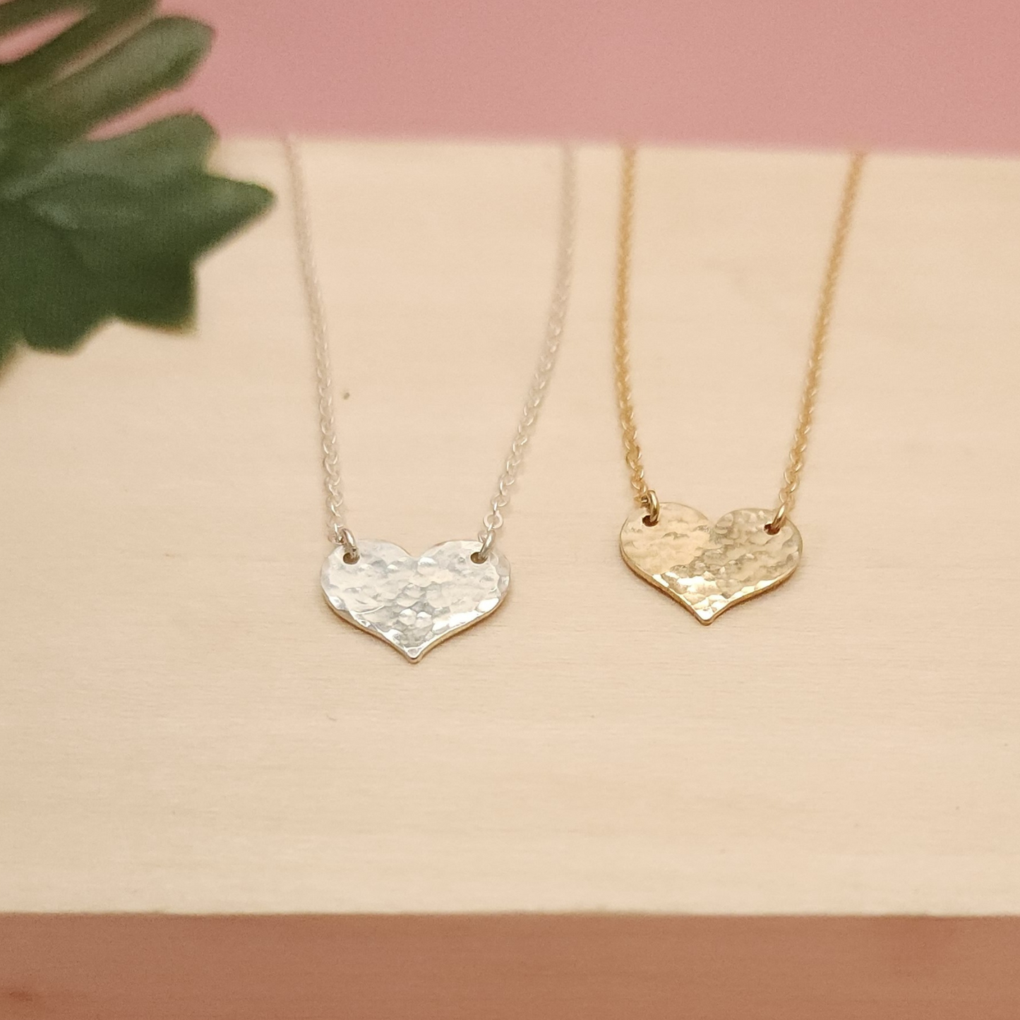 Fuzed Hammered Heart Necklace