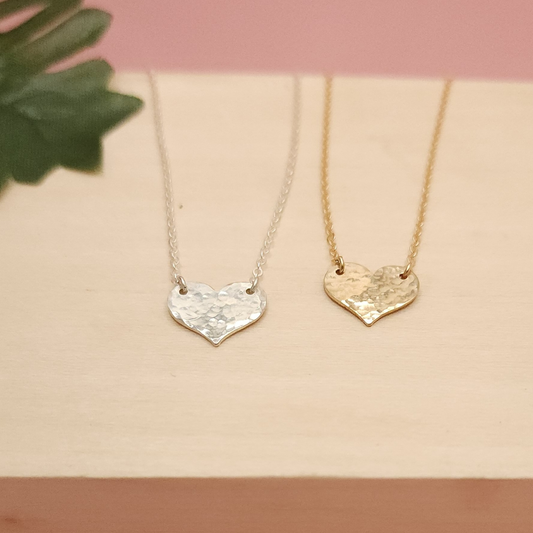Fuzed Hammered Heart Necklace