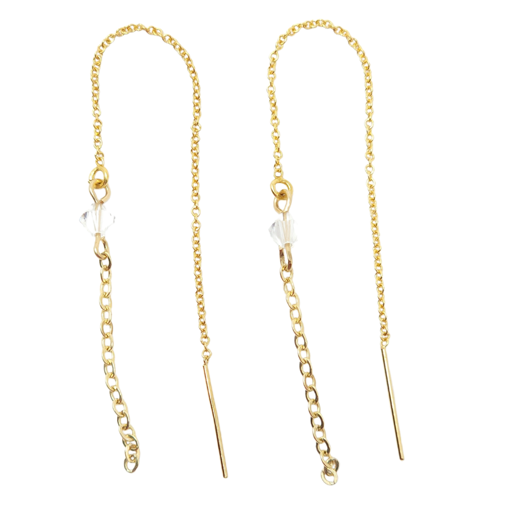 Flicker Threader Crystal Earrings