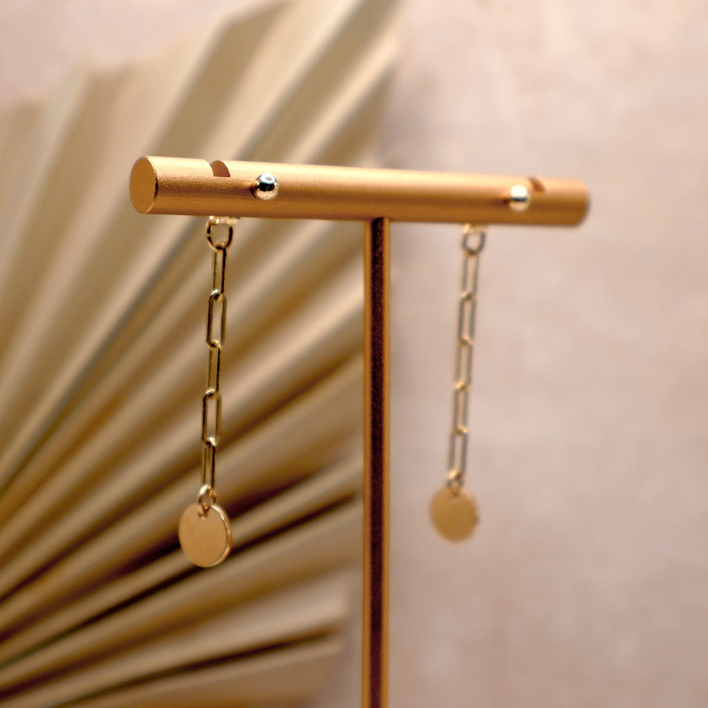 Disc Drop Earrings