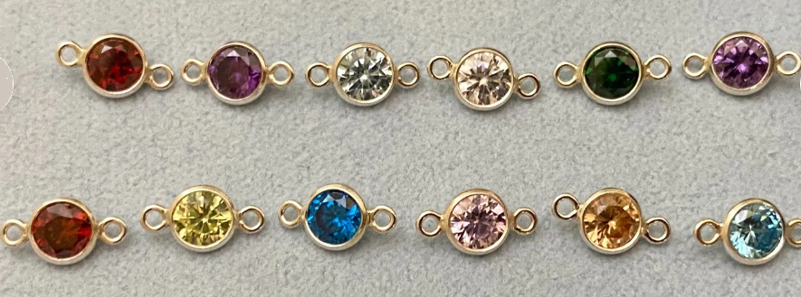 4mm Birthstone Connectors