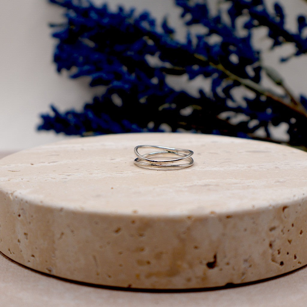 Double Band Wave Ring