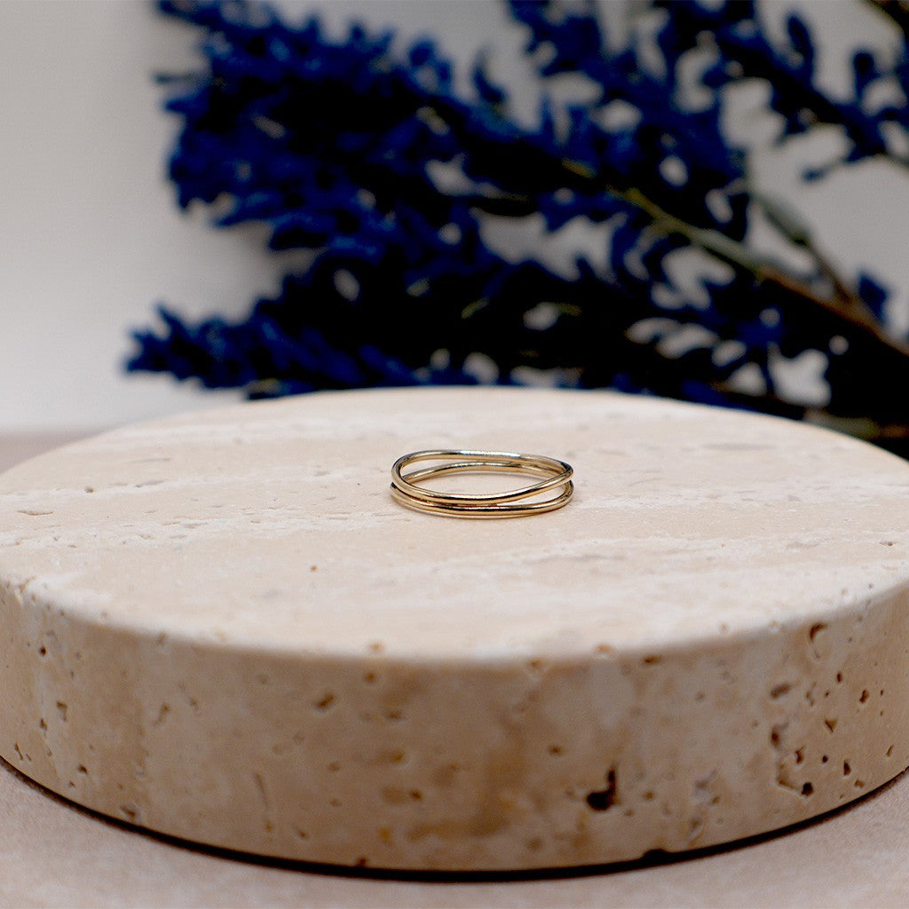 Double Band Wave Ring