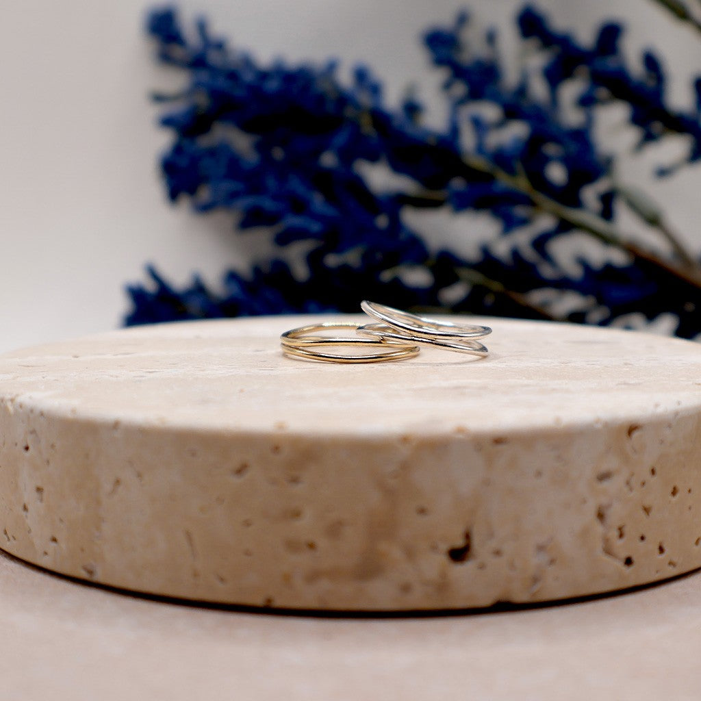 Double Band Wave Ring