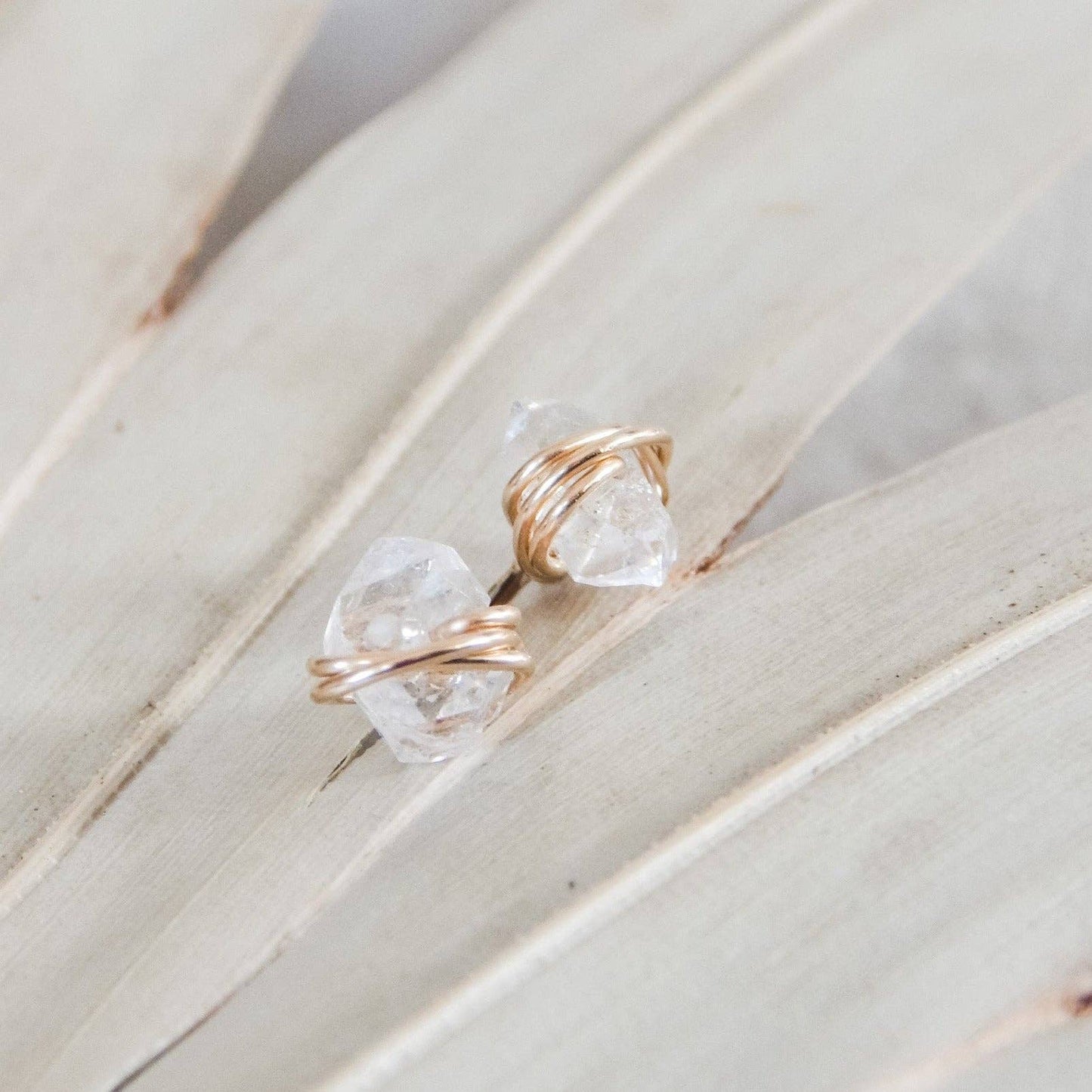 Herkimer Diamond SS Stud Earrings - Hypoallergenic, Natural