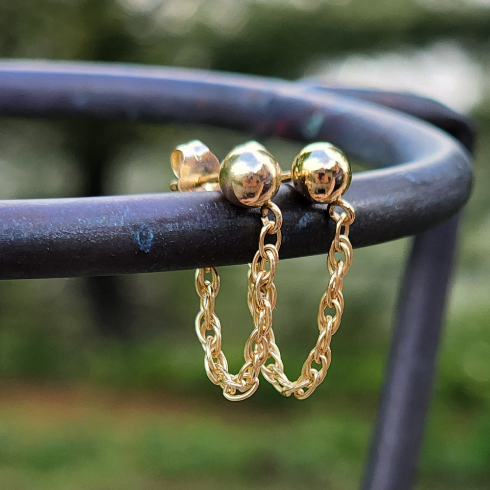 Athena Chain Huggie Earrings